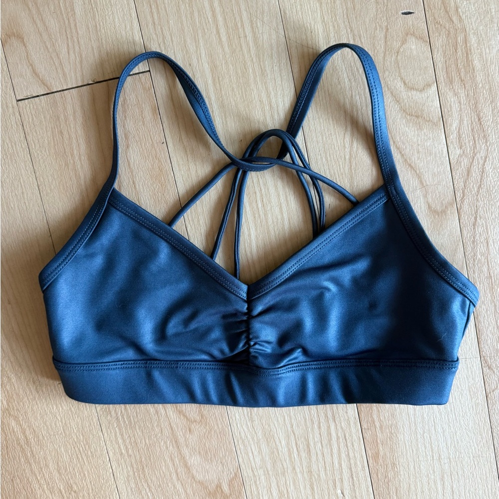 ALO Yoga Sunny Strappy Bra - Dark Blue Gloss
